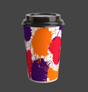 Стакан бумаж. 400мл Кляксы для холод/нап. (50/800шт*кор) d=90 мм