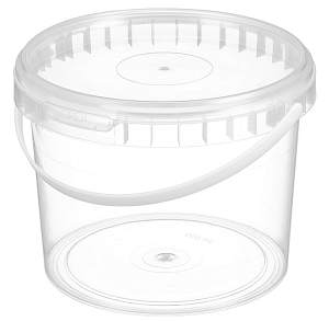 Ведро  0,550л D=110 mm с ручкой +КРЫШКА КОМПЛЕКТ прозрачное/480шт*кор/ПР